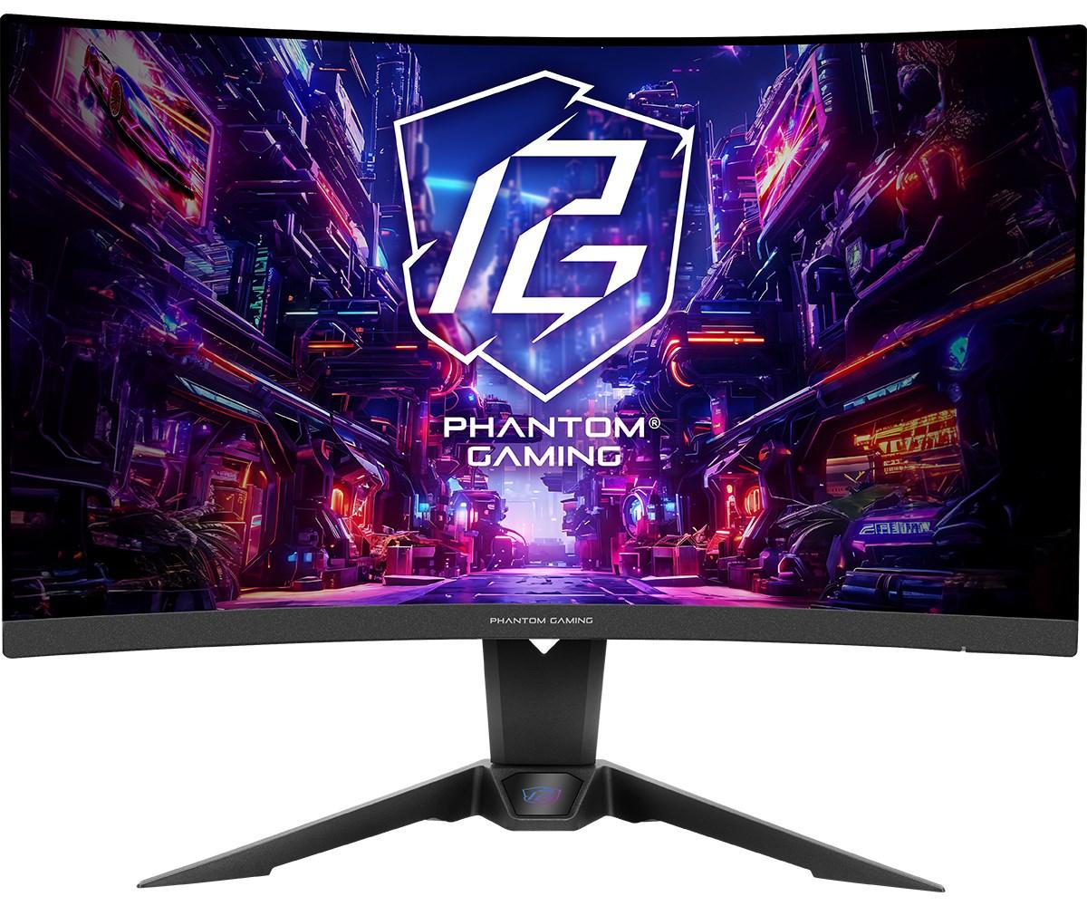 Gaming skærm 27" Asrock Phantom Gaming, 2560 × 1440, 180 Hz, buet VA billede