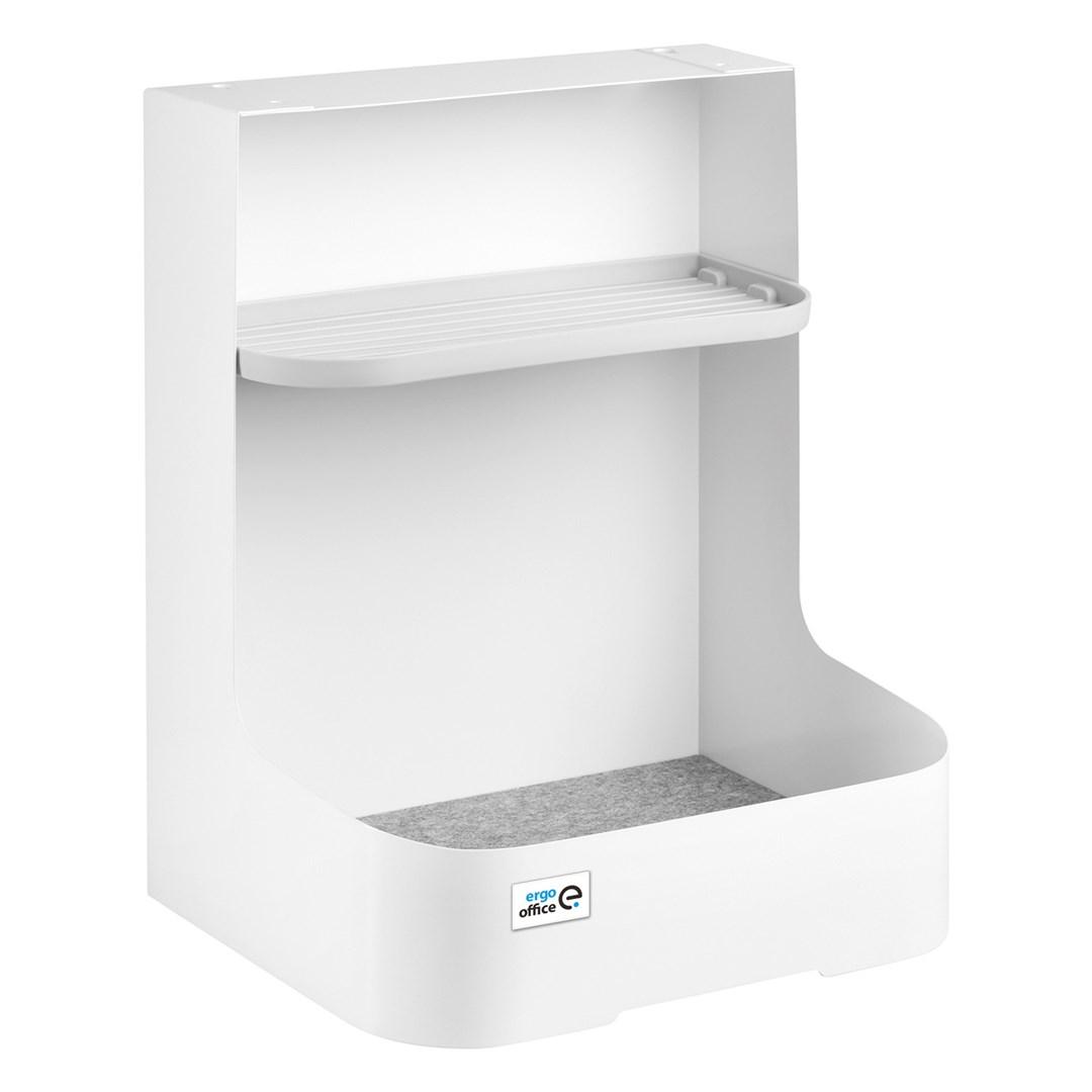 Kabelskab / under-bord organizer – ergo office, hvid, hylde til tilbehør, maks. 5 kg (ER-442)