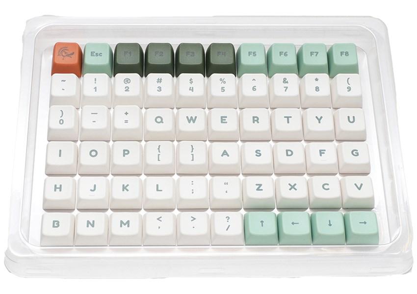 Tastaturcaps sæt - Ducky DCA132, PBT, hvid/mint/grøn/koral