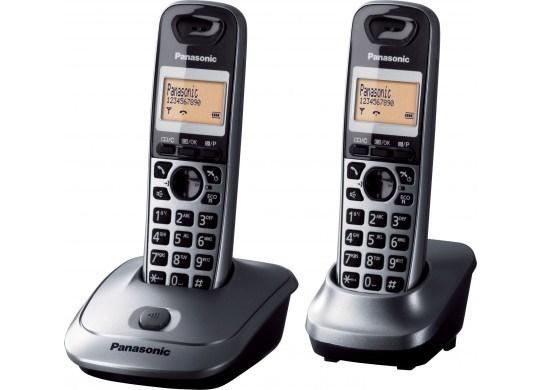 Trådløs fastnettelefon Panasonic KX-TG2512 - grå med nummervisning (sæt med 2) billede