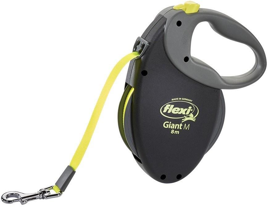 Hundeline udtrækkelig flexi Giant M - 8 m, sort/gul billede