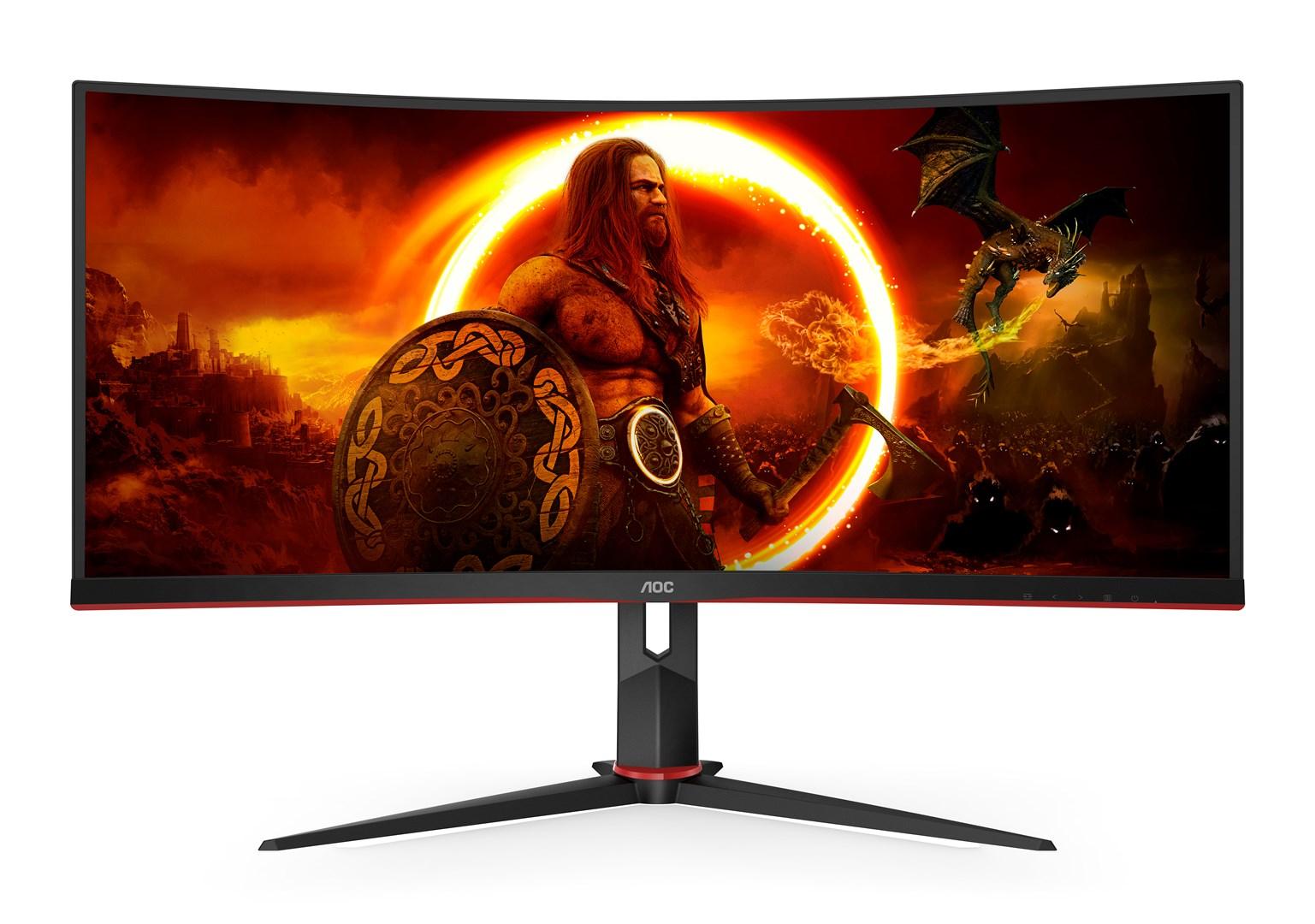 Bredskærm gamer monitor AOC CU34G2XP/BK 34" buet 180 Hz