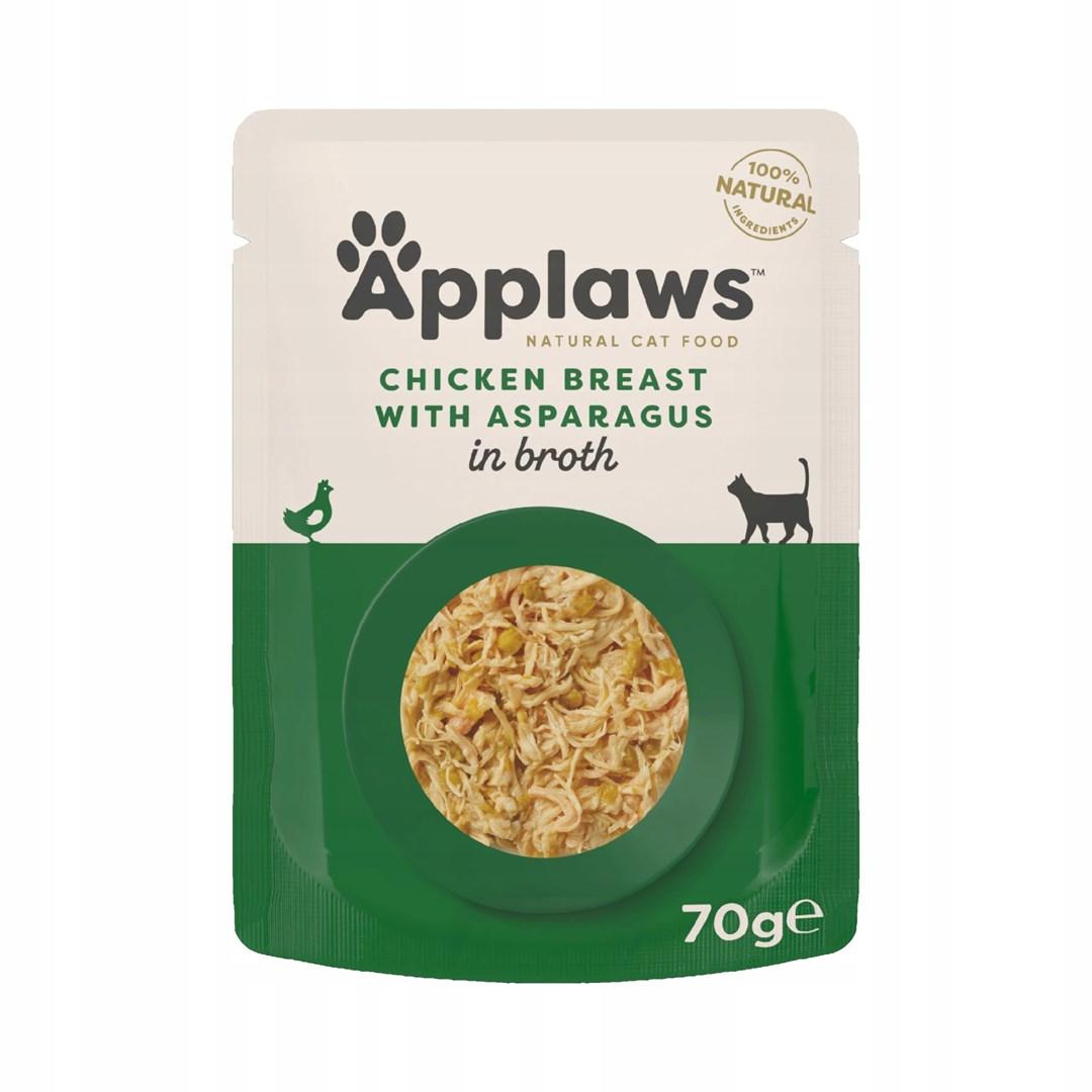 Vådfoder til kat - Applaws kyllingefilet med asparges i bouillon 70 g