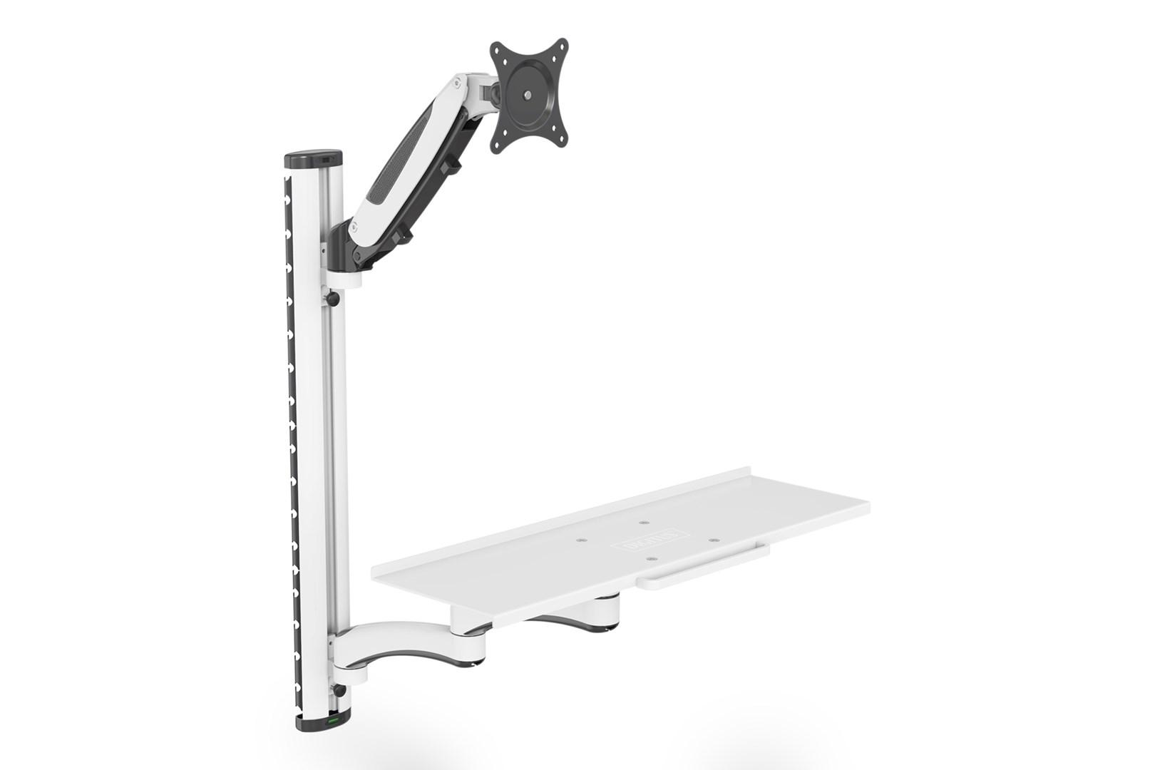 Skærmholder med tastaturhylde – DIGITUS DA-90451, vægmonteret