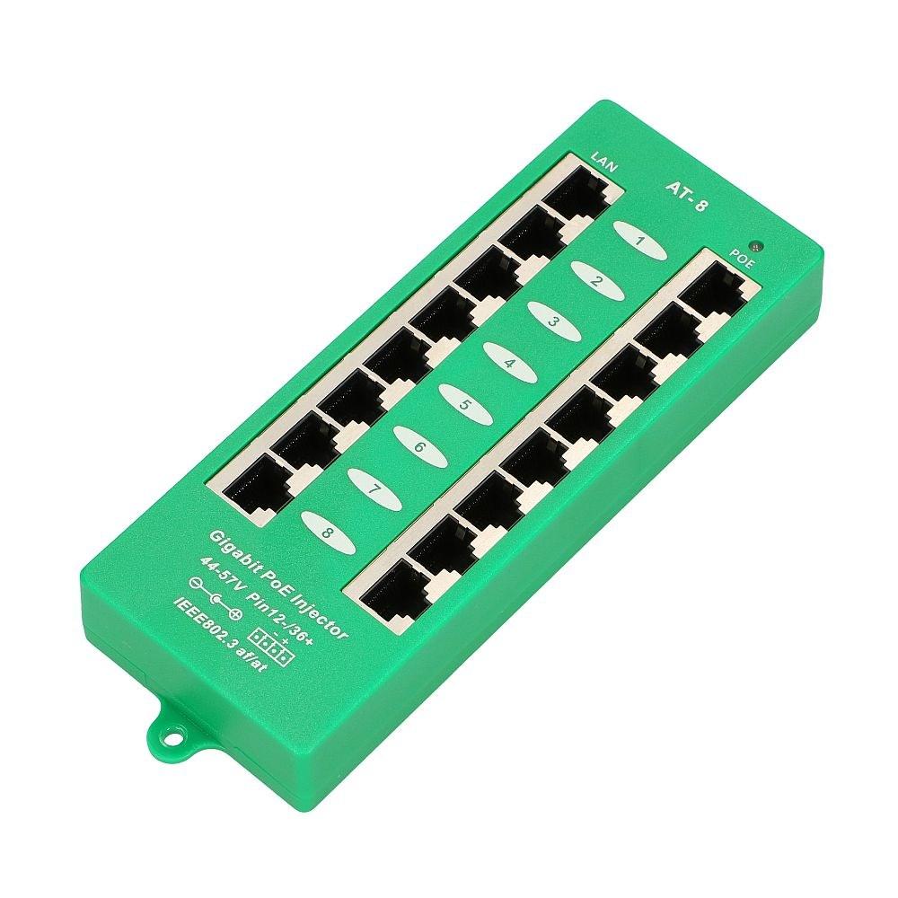 Netværk PoE-injektor gigabit 8-ports – Extralink 802.3at/af (Mode A) billede