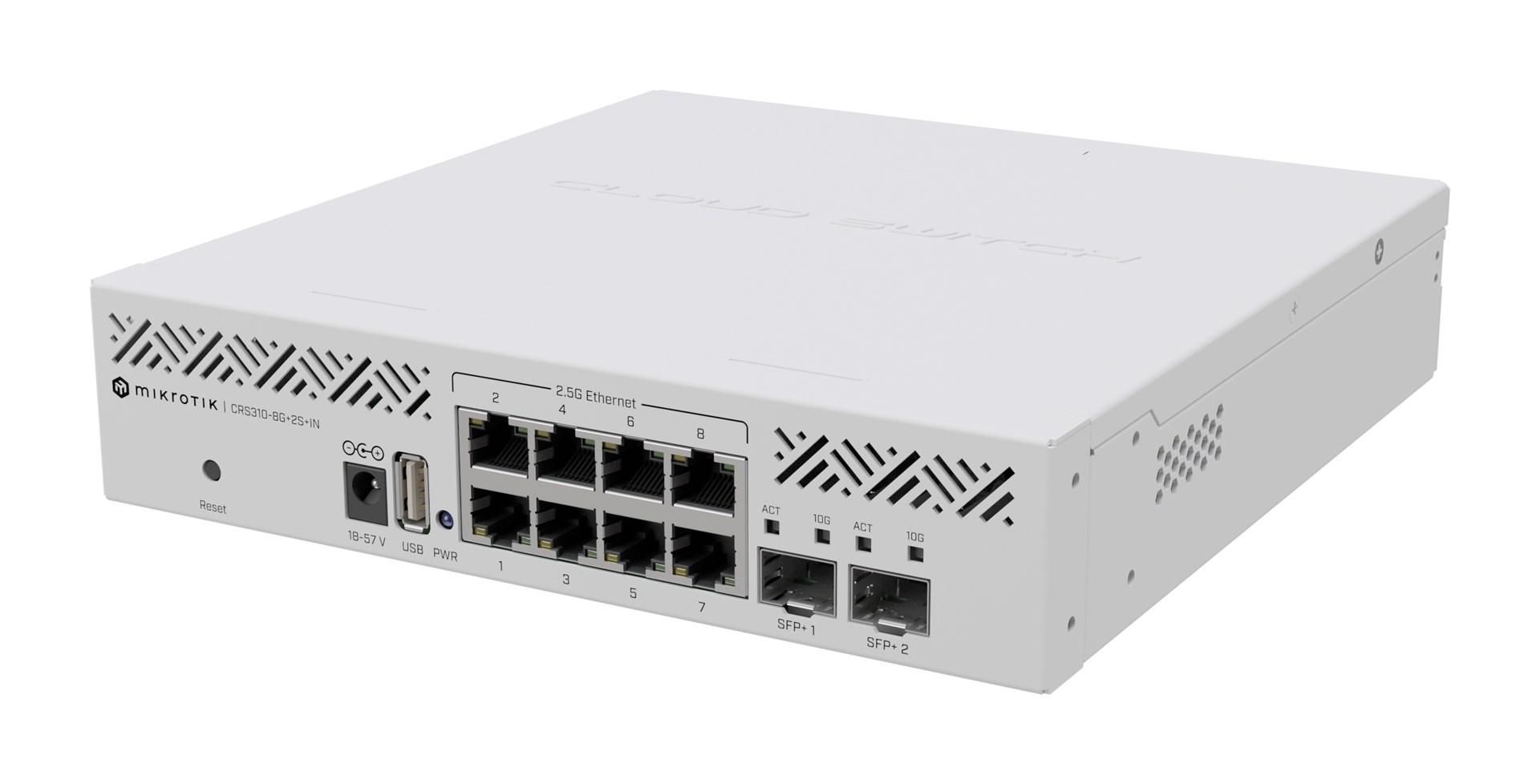 Netværksswitch MikroTik CRS310-8G+2S+IN - 10 porte 2,5G/10G Managed billede