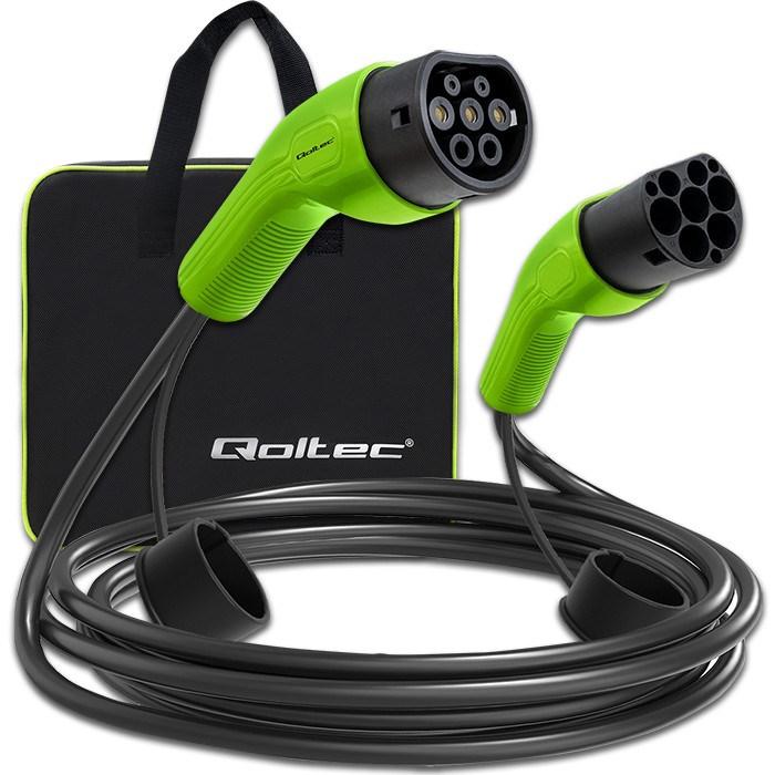 Ladekabel Type 2 til elbil – Qoltec, 11 kW, 16 A, 5 m, 400 V
