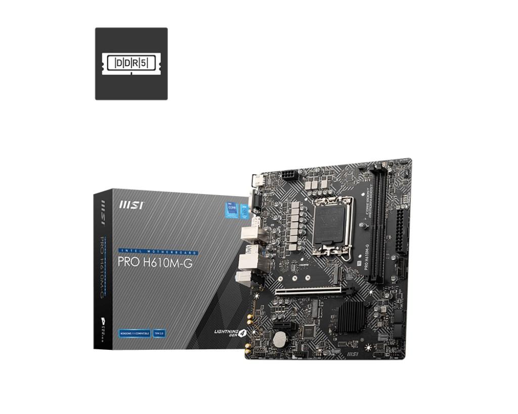 Bundkort MSI PRO H610M-G - Intel H610, LGA 1700, micro ATX, DDR5 billede