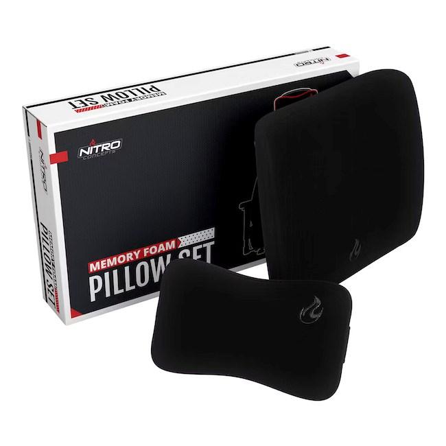 Gaming pude-sæt med memory foam - Nitro Concepts, sort/sort