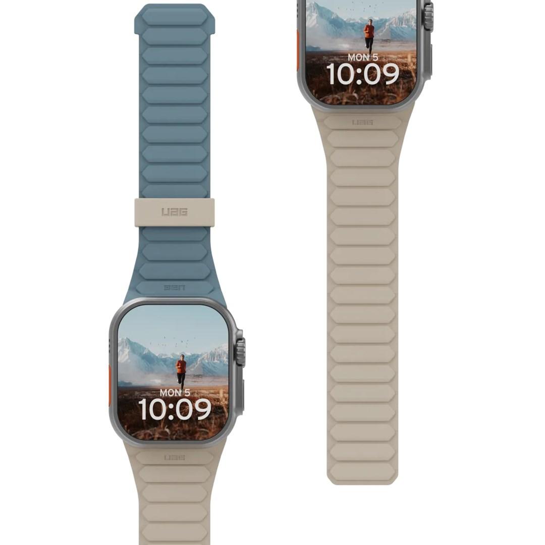 Urrem til Apple Watch Ultra 2/Ultra - Urban Armor Gear Pathfinder, blå/taupe, silikone