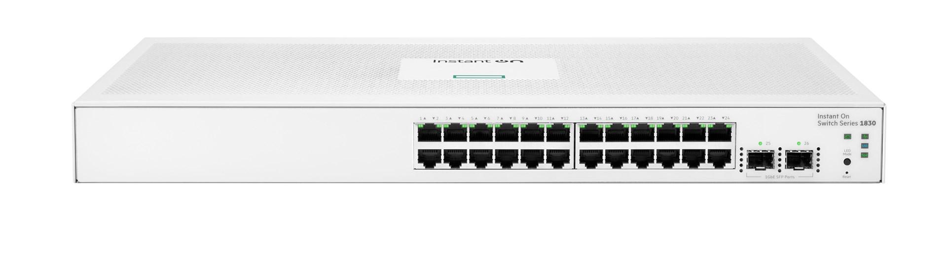 Netværksswitch HPE Aruba Instant On 1830 – 24x Gigabit + 2x SFP