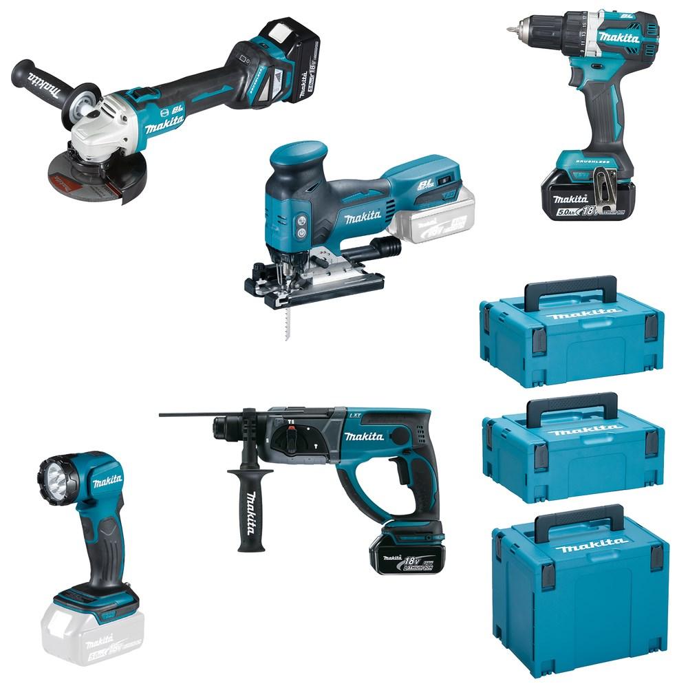 Bore-/skruemaskine sæt Makita DLX5044TJ 18 V (5 dele) billede