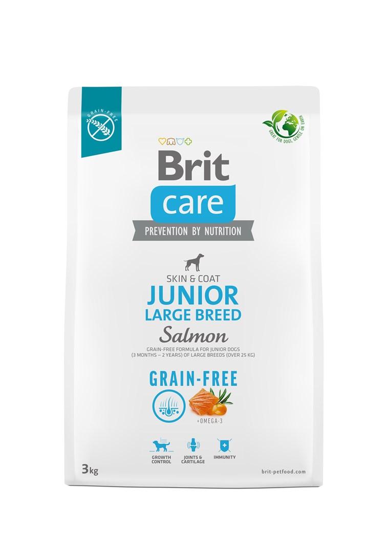 Hundefoder til junior stor race 25+ kg – Brit Care Grain-Free Laks 3 kg