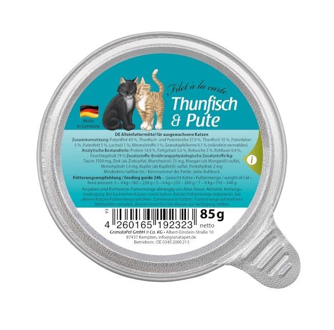 Vådfoder til kat – GRANATAPET Filet á la carte Tun & Kalkun 85 g