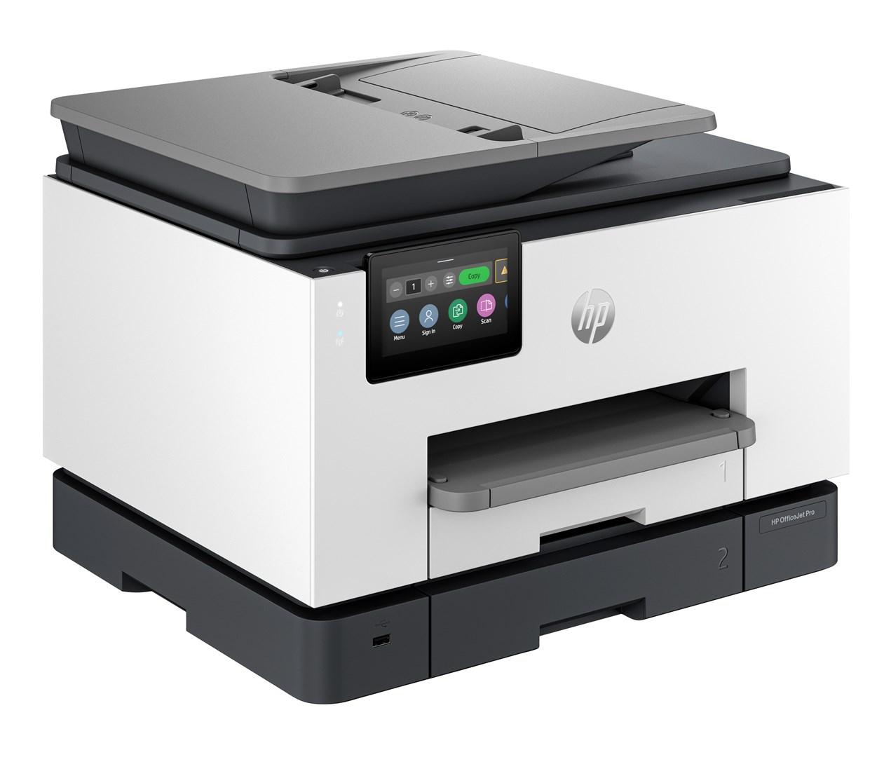 Farvelaserprinter HP OfficeJet Pro 9130b All-in-One med Wi‑Fi og dobbeltsidet print