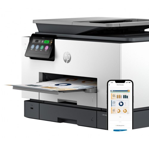 Farvelaserprinter HP OfficeJet Pro 9130b All-in-One med Wi‑Fi og dobbeltsidet print