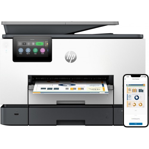 Farvelaserprinter HP OfficeJet Pro 9130b All-in-One med Wi‑Fi og dobbeltsidet print