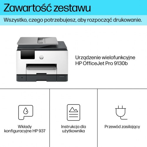 Farvelaserprinter HP OfficeJet Pro 9130b All-in-One med Wi‑Fi og dobbeltsidet print