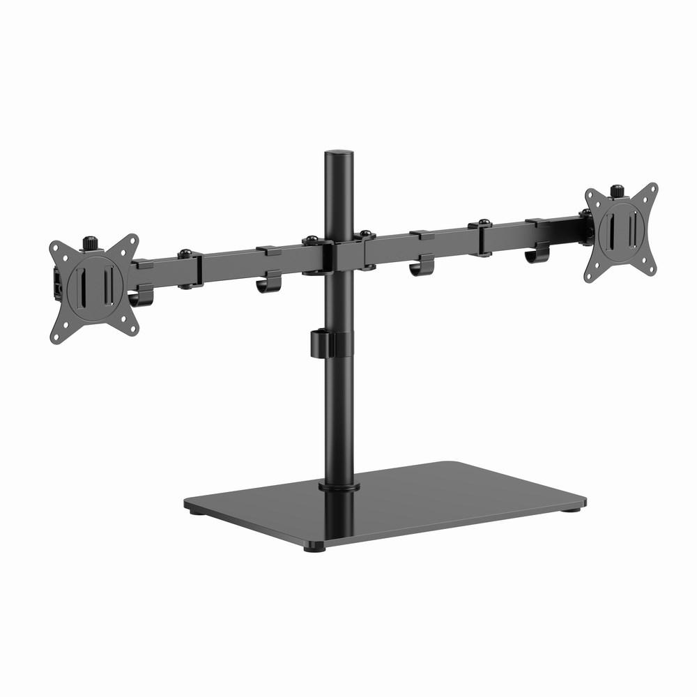 Skærmholder til 2 skærme – Gembird dual monitor stand, 17–32”, op til 9 kg, sort billede