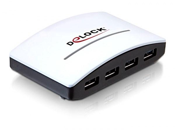 USB hub 3.0 4-porte - DELOCK, sort/hvid billede