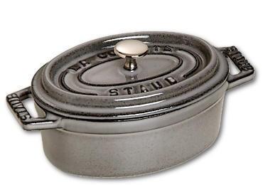 STAUB Staub La Cocotte oval minigryde støbejern 0,25 L Grafitgrå