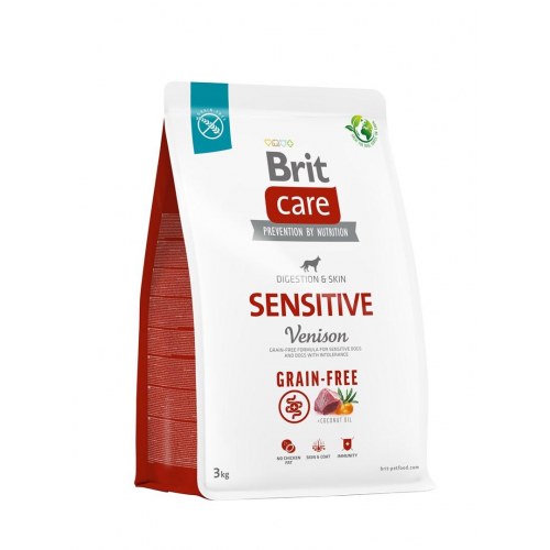 Hundefoder uden korn Brit Care Sensitive med hjort – 3 kg