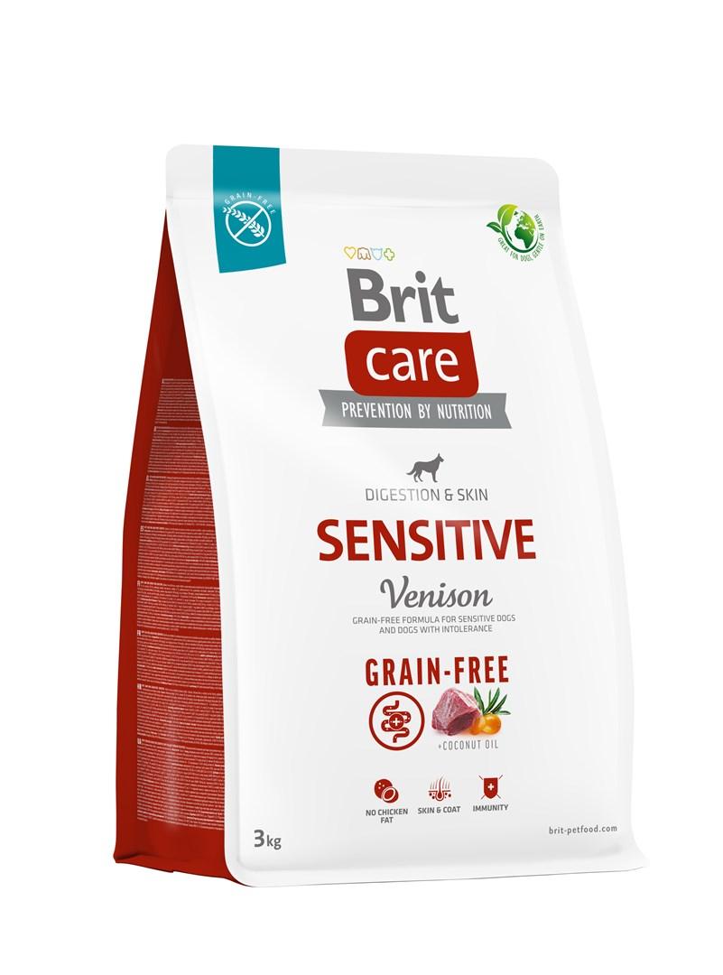 Hundefoder uden korn Brit Care Sensitive med hjort – 3 kg