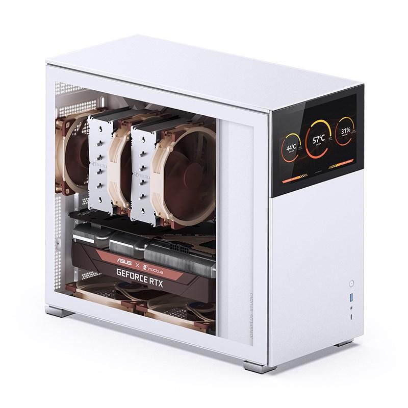 PC kabinet Jonsbo D41 Screen ATX, hærdet glas – hvid billede