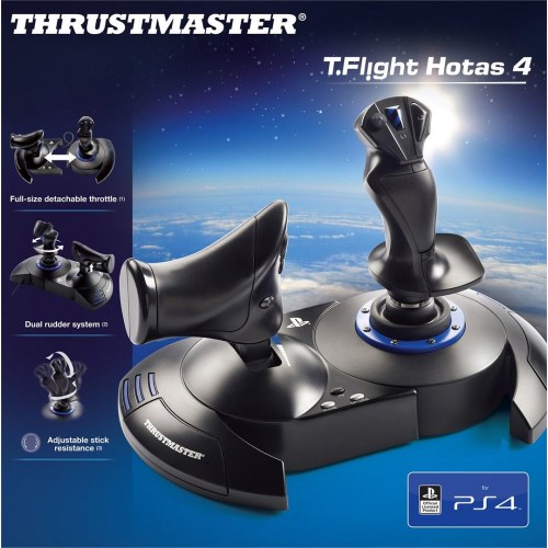 Joystick til gaming Thrustmaster T.Flight Hotas 4 – sort/blå – USB – PC og PS4