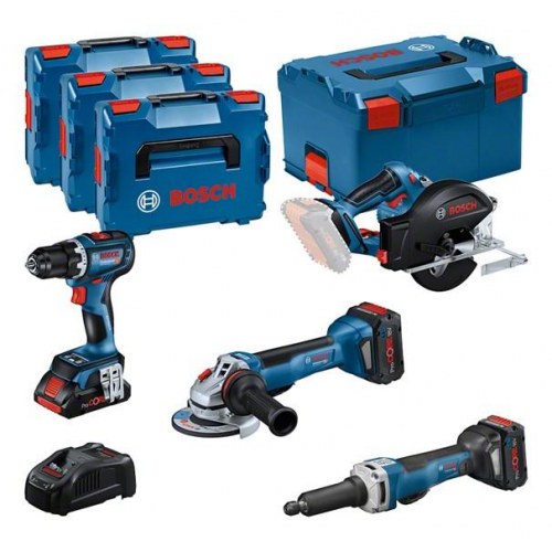 Boremaskine sæt 18V - Bosch Combi-kit med 4 værktøjer og batteri