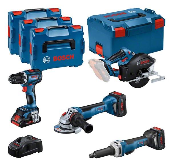 Boremaskine sæt 18V – Bosch Combi-kit med 4 værktøjer og batteri