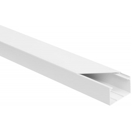 Kabelkanal installationskanal hvid 60×40 mm - 2 m (pakke med 8)