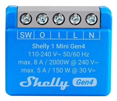 Shelly 1 Mini Gen4 2-pack - WiFI & Zigbee relæ med potentialfrit kontaktsæt (230VAC)