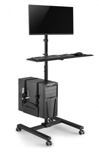 SkÃ¦rmholder pÃ¥ hjul Maclean - mobil computerstation 17"-32", 20 kg