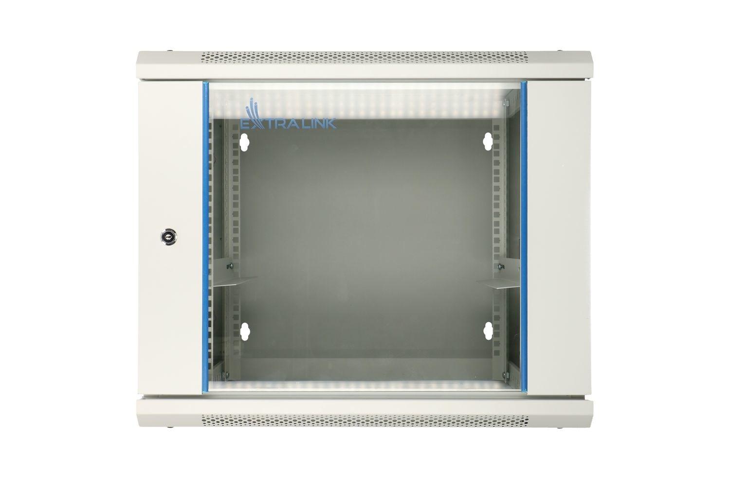 19" vægskab rack 12U - Extralink, 600×600 mm, grå, svingramme billede