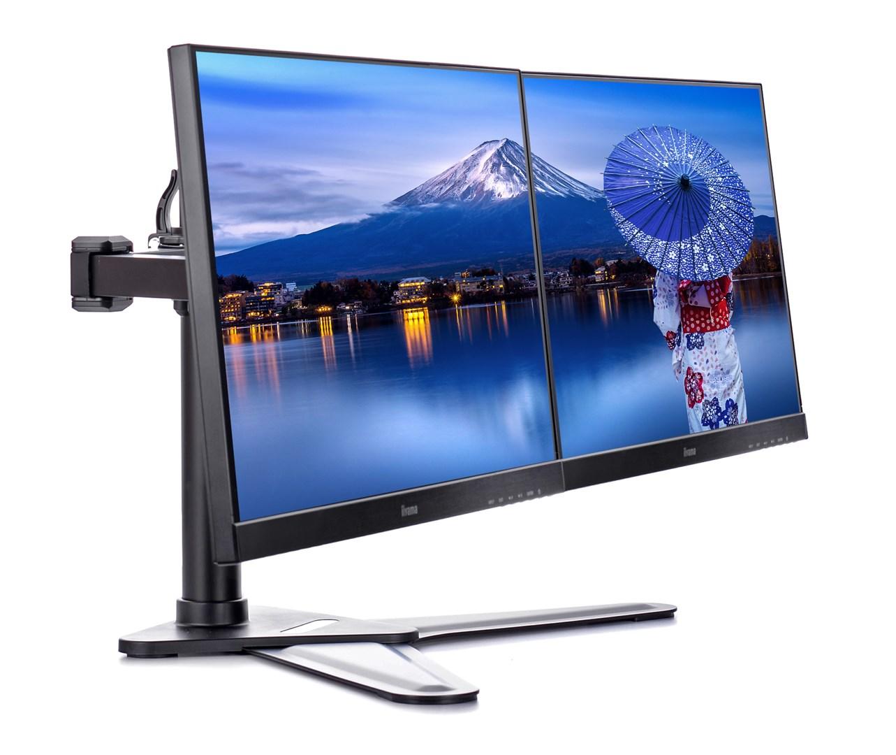 Skærmholder til 2 skærme – iiyama DS1002D-B1 (op til 30”, sort) billede