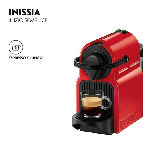 Kaffemaskine espresso Krups Nespresso Inissia XN1005, 0,7 l – rød