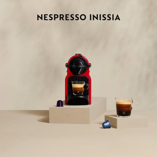 Kaffemaskine espresso Krups Nespresso Inissia XN1005, 0,7 l – rød