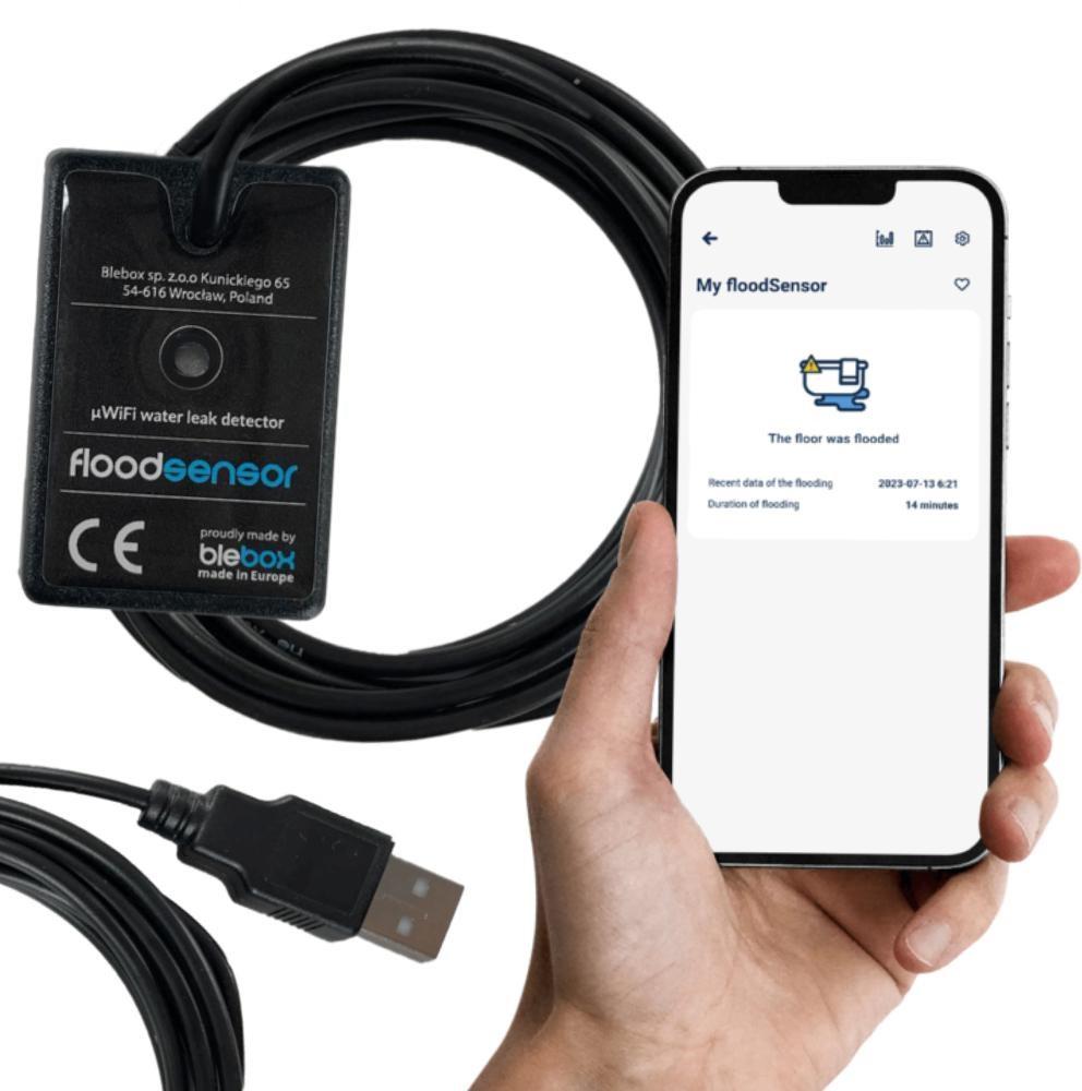 Vandskadesensor WiFi - Blebox floodSensor, 1x binær billede