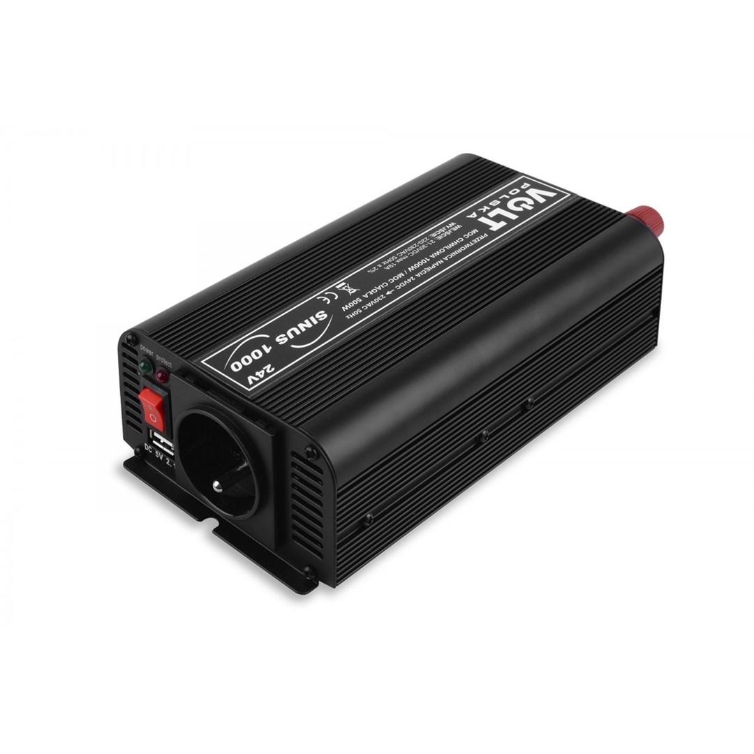 Strøminverter 24V til 230V  Volt Polska Sinus 500/1000W