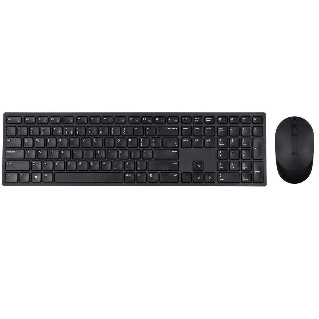 Trådløst tastatur og mus - Dell KM5221W, fuld størrelse, sort billede
