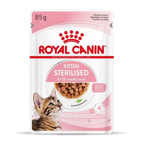 Kattemad vådfoder Royal Canin Kitten Sterilised i sovs 12×85 g