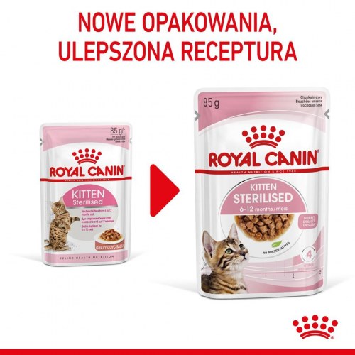 Kattemad vådfoder Royal Canin Kitten Sterilised i sovs 12×85 g