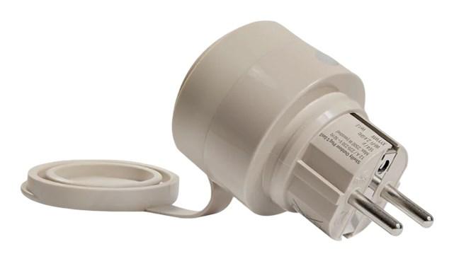 Smart plug udendørs - Shelly Outdoor Plug S Gen3, mocha