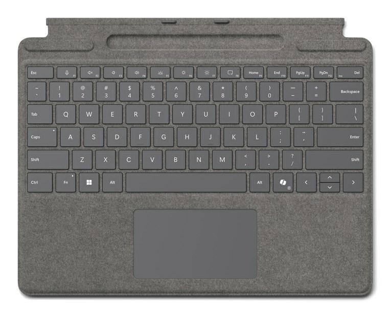 Tastaturcover til tablet – Microsoft Surface Pro Type Cover, platin billede
