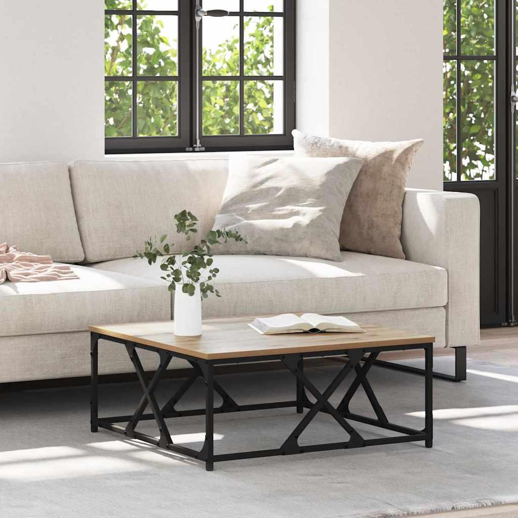Sofabord artisan eg 70 x 70 x 30 cm Konstrueret træ