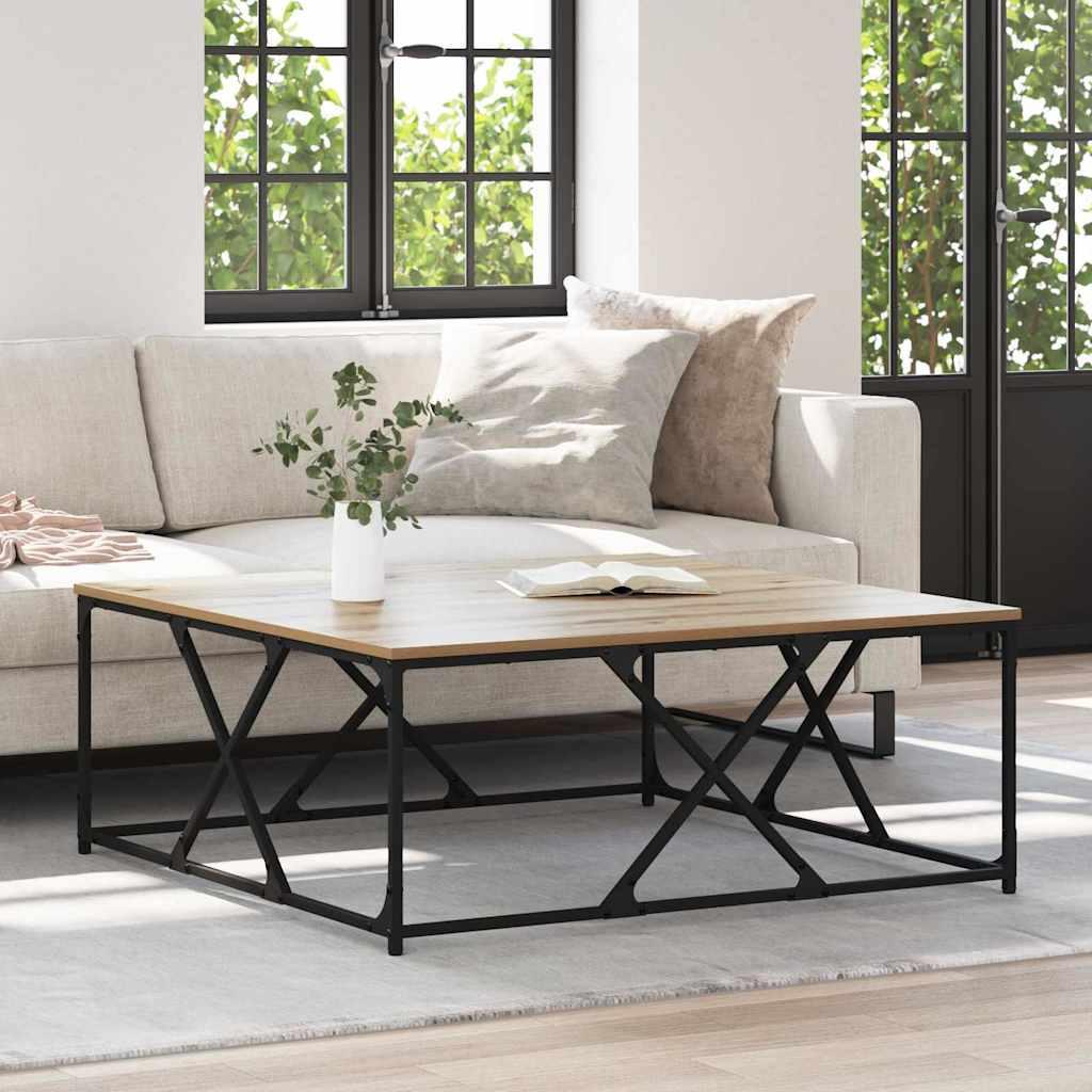 Sofabord artisan eg 100 x 100 x 40 cm Konstrueret træ