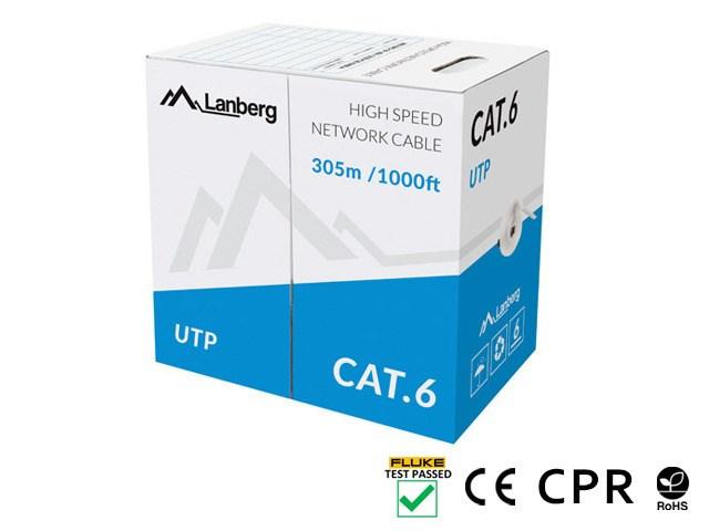 Lanberg CAT 6 Ikke afskærmet parsnoet (UTP) 305m Bulkkabel Pantone cool gray 5C