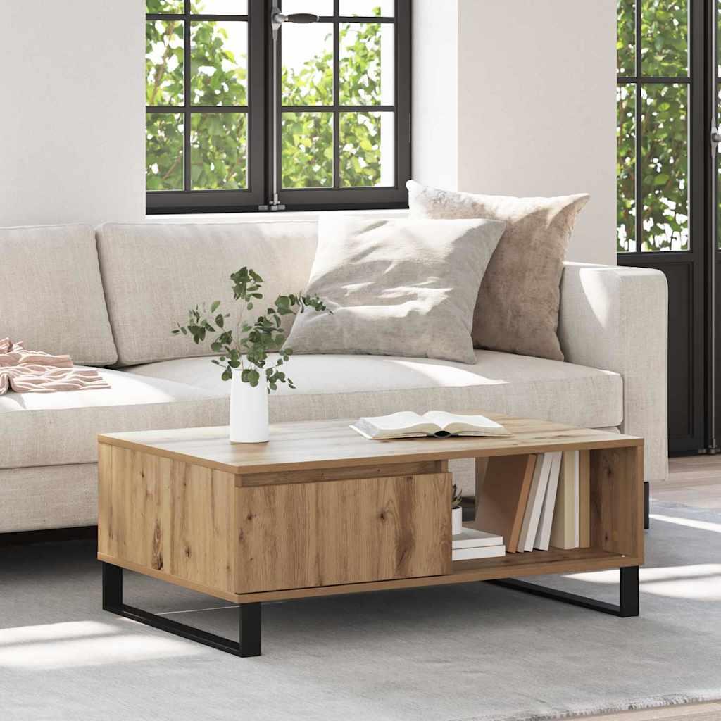 Sofabord med skuffe artisan eg 90 x 60 x 35 cm Konstrueret træ