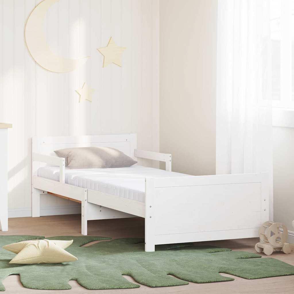 Sengestel med madras Hvid 80 x 200 cm Massiv fyrretræ